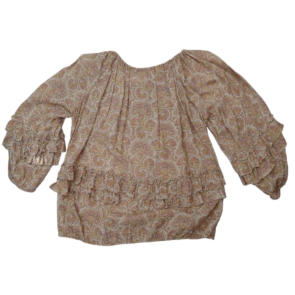 Denim & Supply Ralph Lauren Boho Paisley Blouse in Pink and Cream - Picture 2 of 9
